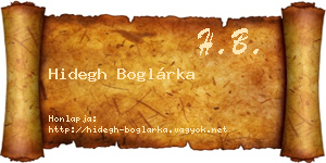 Hidegh Boglárka névjegykártya